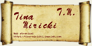 Tina Miricki vizit kartica